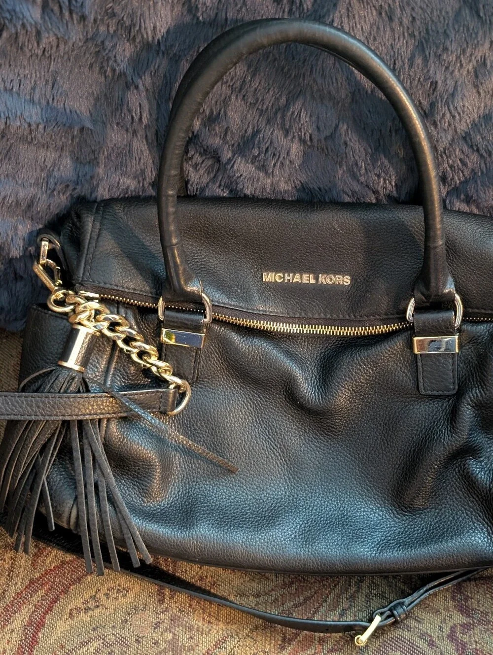 Michael Kors Weston Bag In Black Pebbled Leather